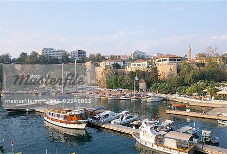 Boats in the harbour, Antalya, Anatolia, Turkey, Asia Minor, Asia