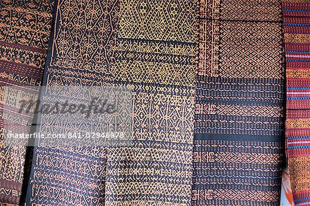 Traditional ikat weavings, Bena Village, Flores, Indonesia, Southeast Asia, Asia