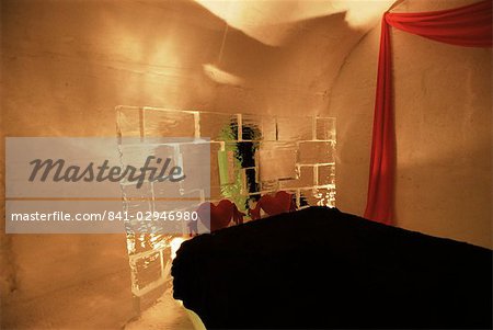 Ice bedroom, Ice Hotel, Quebec, Quebec, Canada, North America