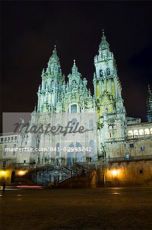 Santiago Cathedral on the Plaza do Obradoiro, UNESCO World Heritage Site, Santiago de Compostela, Galicia, Spain, Europe