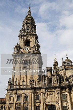 View of Santiago Cathedral from Plaza da Quintana, UNESCO World Heritage Site, Santiago de Compostela, Galicia, Spain, Europe View of Santiago Cathedral from Plaza da Quintana, UNESCO World Heritage Site, Santiago de Compostela, Galicia, Spain, Europe
