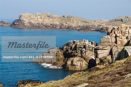 Hell Bay on a calm day, Bryer (Bryher), Isles of Scilly, off Cornwall, United Kingdom, Europe