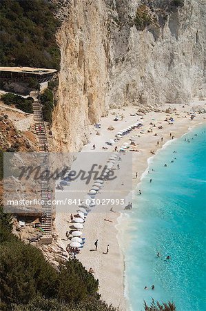 Porto Katsiki beach, west coast of Lefkada (Lefkas), Ionian Islands, Greek Islands, Greece, Europe