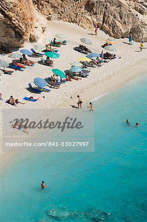 Porto Katsiki beach, west coast of Lefkada (Lefkas), Ionian Islands, Greek Islands, Greece, Europe