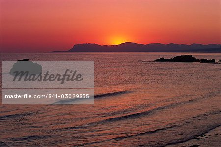 Agia Marina beach at dawn, Crete, Greek Islands, Greece, Europe