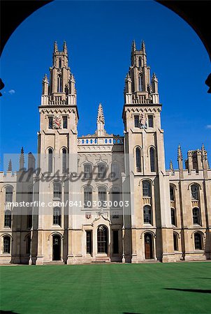 All Souls College, twin towers, Oxford, Oxfordshire, England, United Kingdom, Europe