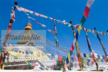 Boudhanath (Bodhnath) Stupa, UNESCO World Heritage Site, Kathmandu, Nepal, Asia