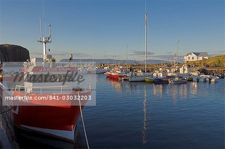 Boats in harbour, Stykkisholmur, Snaefellsnes Peninsula, North West area, Iceland, Polar Regions