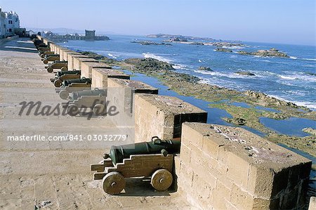 North bastion, town walls, Essaouira, Morocco, North Africa, Africa