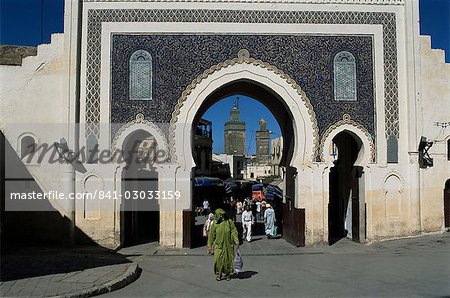 Bab Bou Jeloud, Fes el Bali, Fez, Morocco, North Africa, Africa