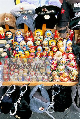 Stall selling souvenirs, Checkpoint Charlie, Berlin, Germany, Europe