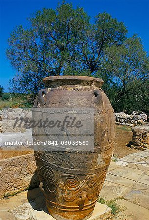 Minoan jar, Malia, island of Crete, Greece, Mediterranean, Europe