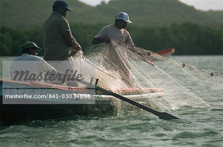Drawing in fishing nets, Baie des Anglais, Martinique, West Indies
