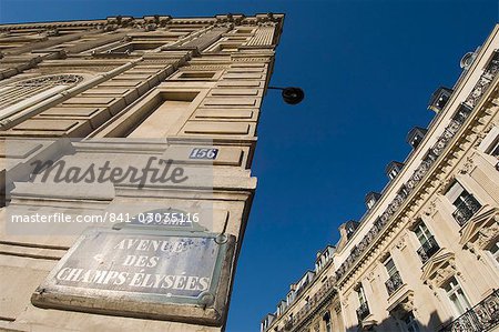 Champs Elysees sign,Paris,France