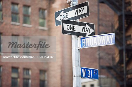 Broadway sign,New York,United States of America,North America