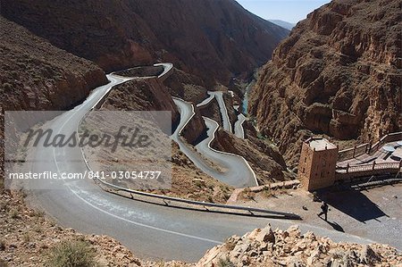 Winding mountain road, Dades Gorge, Morocco, North Africa, Africa