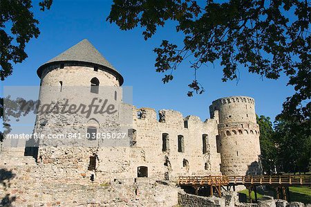 The ruins of Cesis castle, residence of the Master of Livonian Order in 1237, medieval town within Gauja National Park, Cesis, Latvia, Baltic States, Europe