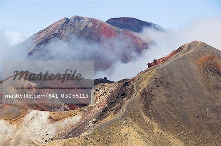 Mount Ngauruhoe, 2287m, and Red Crater on the Tongariro Crossing, Tongariro National Park, the oldest national park in the country, UNESCO World Heritage Site, Taupo Volcanic Zone, North Island, New Zealand, Pacific