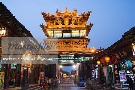 Historic city watch tower, UNESCO World Heritage Site, Pingyao City, Shanxi Province, China, Asia