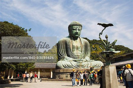 Daibutsu, Big Buddha, built in 1252 weighing 121 tons, Kamakura City, Kanagawa Prefecture, Honshu Island, Japan, Asia