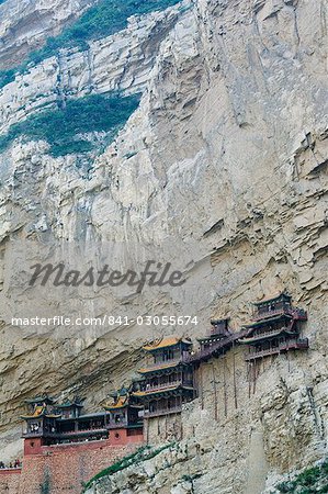 The Hanging Monastery dating back more than 1400 years in Jinlong Canyon, Shanxi province, China, Asia