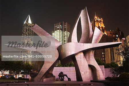 Modern art installation to commemorate the 530 revolution (May 15th 1925), Renmin Square, Shanghai, China, Asia