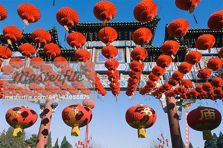 Decorations at a Temple Fair at Donyue Temple during Chinese New Year Spring Festival, Beijing, China, Asia
