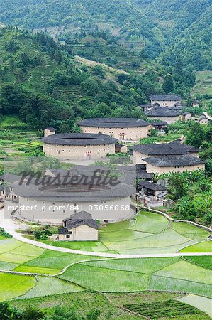 Hakka Tulou round earth buildings, UNESCO World Heritage Site, Fujian Province, China, Asia