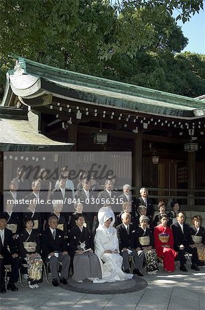 Wedding ceremony, Meiji Shrine, Harajuku, Tokyo, Honshu, Japan, Asia