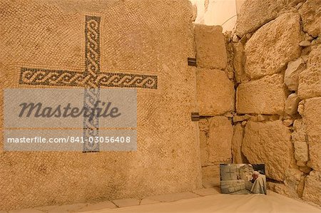 Wall mosaic and photo of Pope John Paul II, Moses Memorial Church, Mount Nebo, East Bank Plateau, Jordan, Middle East