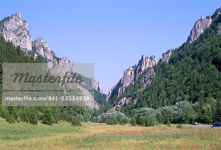 Tiesnavy Pass with scenic rocky ridges, entrance to Vratna Dolina (Valley), the heart of hiking and skiing in Mala Fatra mountains, Mala Fatra Mountains, Slovakia, Europe Tiesnavy Pass with scenic rocky ridges, entrance to Vratna Dolina (Valley), the heart of hiking and skiing in Mala Fatra mountains, Mala Fatra Mountains, Slovakia, Europe