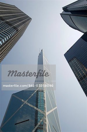 Skyscrapers, left to right, Cheung Kong Centre, Bank of China Tower and Citibank Tower, Central district, Hong Kong, China, Asia