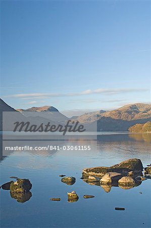 Early light looking south over Lake Ullswater, Lake District National Park, Cumbria, England, United Kingdom, Europe