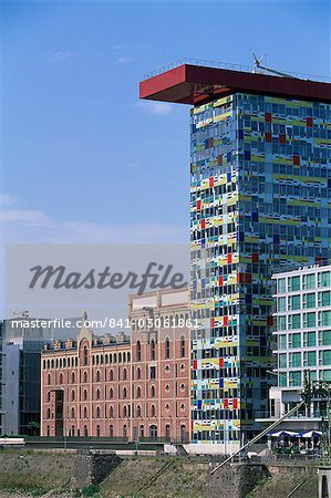 The Colorium building by William Alsop at the Medienhafen (Media Harbour), Dusseldorf, North Rhine Westphalia, Germany, Europe