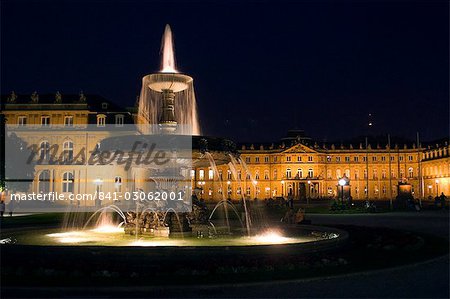 Neues Schloss at Schlossplatz (Palace square), Stuttgart, Baden Wurttemberg, Germany, Europe