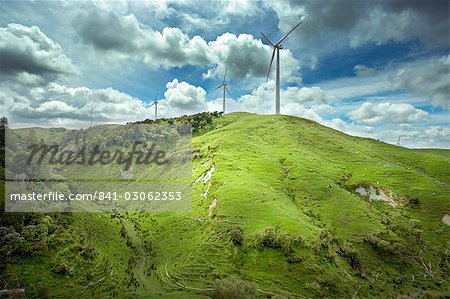 Te Apiti Wind Farm, on the lower Ruahine Ranges, near Palmerston North, Manawatu, North Island, New Zealand, Pacific