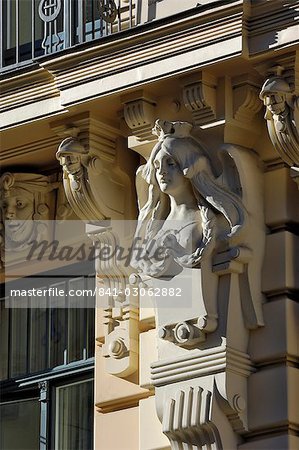 Art Nouveau architecture, 13 Alberta iela, Riga, Lativa, Baltic States, Europe Art Nouveau architecture, 13 Alberta iela, Riga, Lativa, Baltic States, Europe