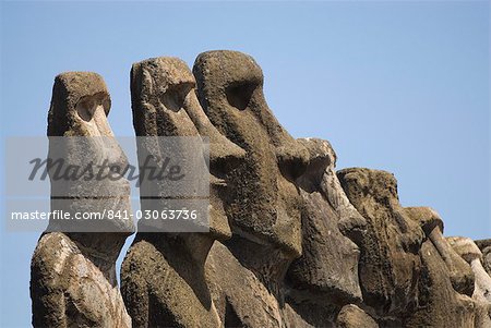 Ahu Tongariki, UNESCO World Heritage Site, Easter Island (Rapa Nui), Chile, South America