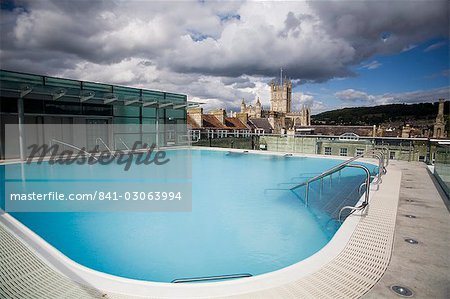 Roof Top Pool in New Royal Bath, Thermae Bath Spa, Bath, Avon, England, United Kingdom, Europe