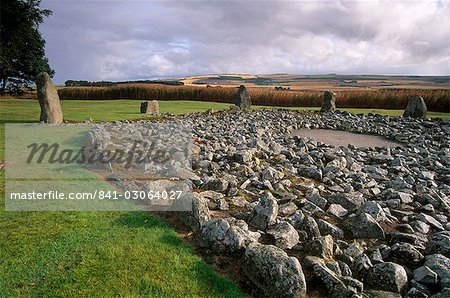 Loanhead of Daviot stone circle dating from between 2500 and 2000 BC, Daviot, Aberdeenshire, Scotland, United Kingdom, Europe