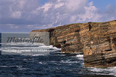 Rocky coast near Yesnaby, Mainland, Orkney Islands, Scotland, United Kingdom, Europe