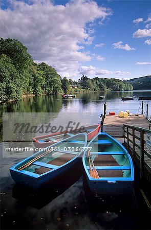 Boats and lake, Pitlochry, Perth and Kinross, central Scotland, Scotland, United Kingdom, Europe