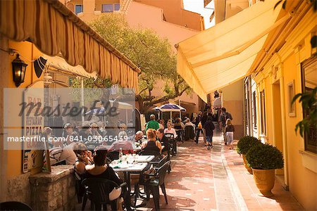 Cafe in the old town, Monaco, Cote d'Azur, Europe