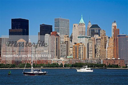 West side of Lower Manhattan and Hudson River, New York City, New York, United States of America, North America