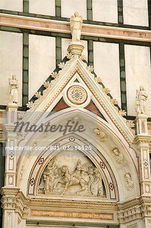 Doorway detail, Basilica di Santa Croce, Florence, Tuscany, Italy, Europe
