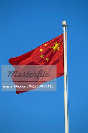 Chinese flag flying in Hong Kong, China, Asia