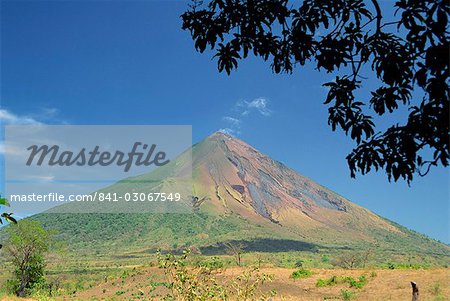 The perfect cone of Volcan Concepcion, 1610m, one of two volcanoes that make up the island of Omotepe, Nicaragua, Central America