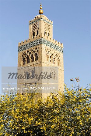 The Koutoubia minaret dating from 1147, Marrakesh, Morocco, North Africa, AFrica