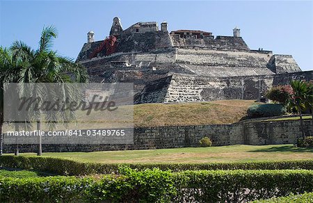 Fort San Felipe, Spanish colonial fort dating from the 16th century, UNESCO World Heritage Site, Cartagena, Colombia, South America