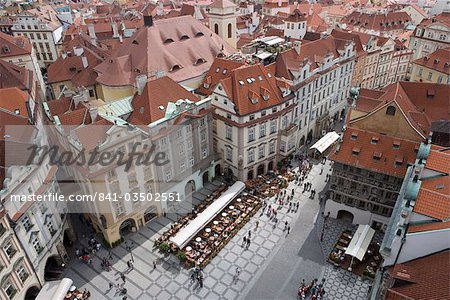 View from tower of Old Town Square, Old Town, Prague, Czech Republic, Europe